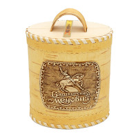 Мёд в берестяном туесе (овальный) 1 кг липовый