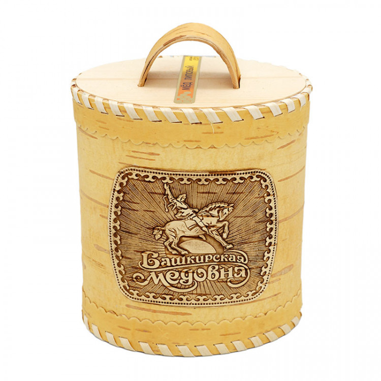 Мёд в берестяном туесе (овальный) 1 кг липовый