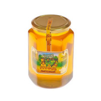 Мёд в стекл. банке «шестигранник» 1 кг липовый